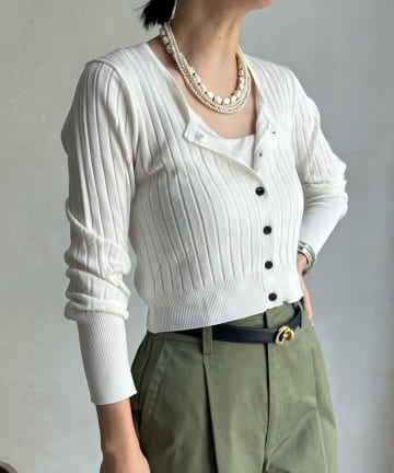 DOUDOU(ドゥドゥ) 【WEB限定】Uネックショートカーディガン