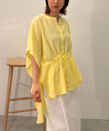 Jena espace merveilleux(ジェナ エスパスメルヴェイユ) 【体型カバーに】リネンライクドロストシャツ