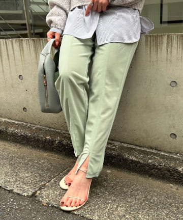 【楽ちんキレイ】センターシームスリットパンツ