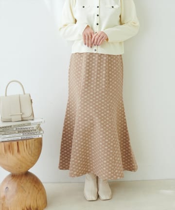 natural couture(ナチュラルクチュール) ぽこぽこジャガードフラワースカート