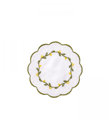 salut!(サリュ) 【mimosa】刺繍ドイリー：12cm
