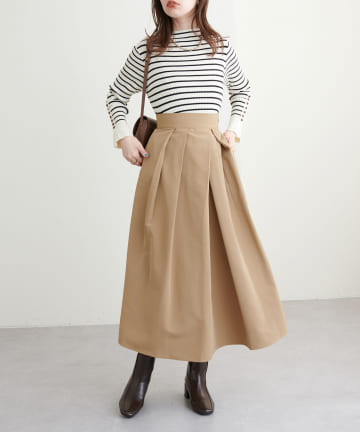 NICE CLAUP / OLIVE des OLIVE OUTLET(ナイスクラップ  / オリーブ デ オリーブ アウトレット) 【natural couture】ランダム太タック張り感スカート