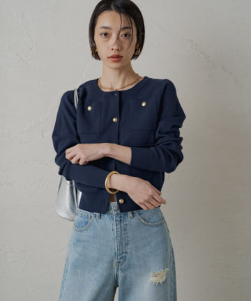 ポケットショートカーディガン