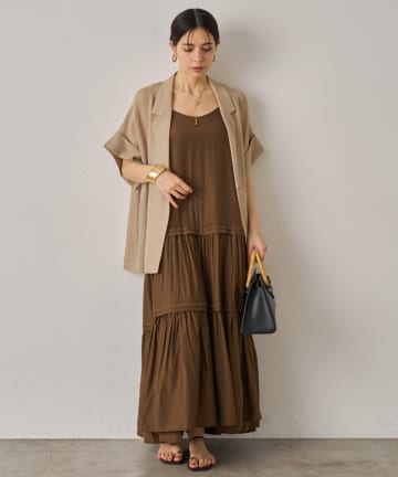 LOUNGEDRESS(ラウンジドレス) 【SET FAIR対象】【名品ワンピ/手洗い可能】サテンティアードキャミワンピース