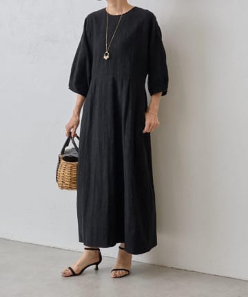 BEARDSLEY(ビアズリー) 《WEB限定カラー》麻混ジャカードワンピース