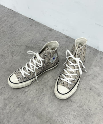 【CONVERSE/コンバース】レザーパイソンハイカットスニーカー