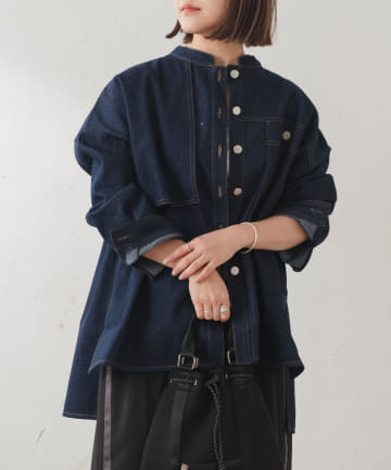 Pal collection(パルコレクション) バッグプリーツアシメデニムジャケット
