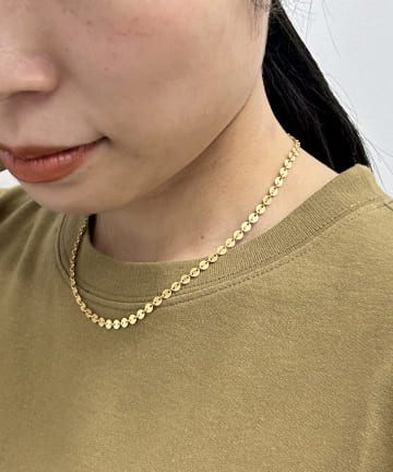 【MCSTUDIO/エムシースタジオ】 ゴールドディスクチェーンネックレス