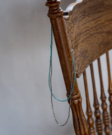 【PERAPERAK/ペラペラック】 シルバー×ブルービーズネックレス