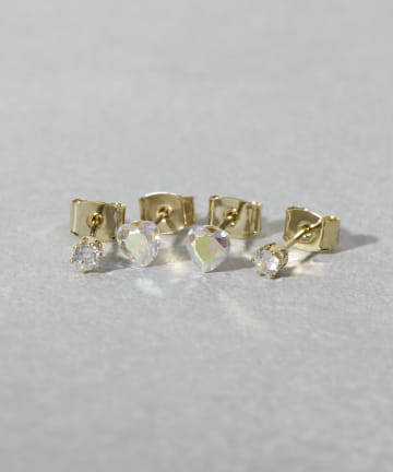 ミニハートピアス4個セット
