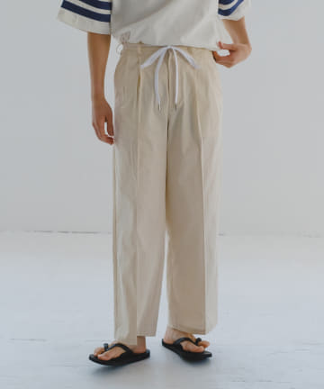 【WHIMSIC/サイズ展開あり】COTTON TWILL TUCK PANTS