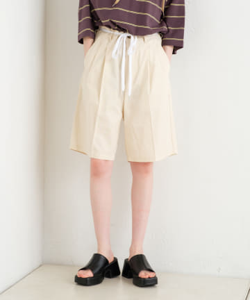 *【WHIMSIC】COTTON TWILL TUCK SHORTS