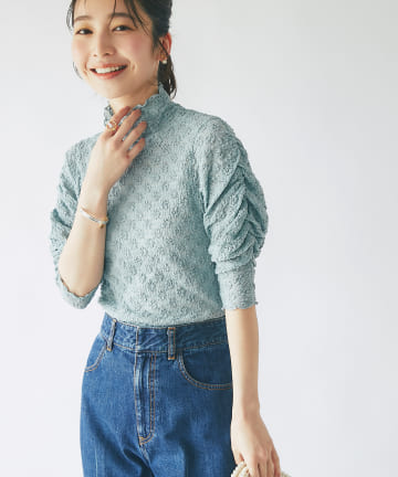 La boutique BonBon(ラブティックボンボン) ストレッチレースパワショルカットソー