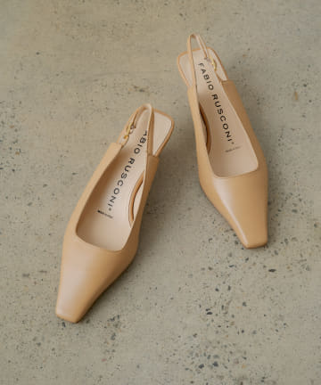 【FABIO RUSCONI】 スクエアトゥパンプス