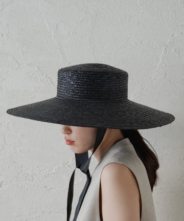 【FERRUCCIO VECCHI/フェリシオ ベッキ】 ストローリボンハット