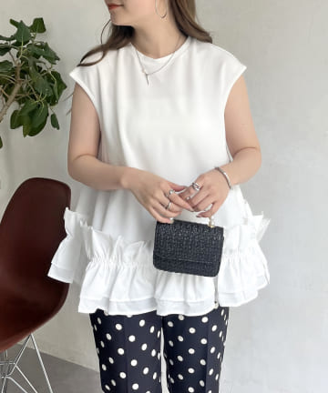 prose verse(プロズヴェール) ボトムフリルノースリーブブラウス