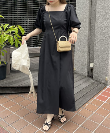 スクエアバルーンパフワンピース