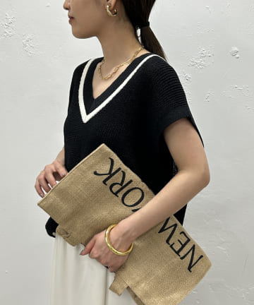 【WEB限定】リネンライクニットベスト