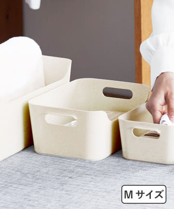 3COINS(スリーコインズ) 【KonMari×3COINS】ECO素材蓋付きスタッキングケース：Mサイズ