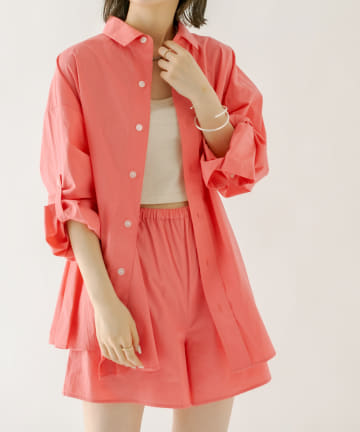 OUTLET(アウトレット) 【mystic】ロールアップシャツ