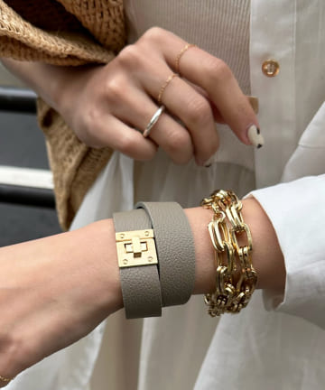 DOUDOU(ドゥドゥ) レザー2重バングル