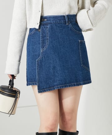 OUTLET(アウトレット) 【Chico】ラップデニム台形ミニスカート