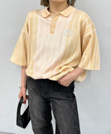 WHO’S WHO gallery(フーズフーギャラリー) COOPER FACT ストライプニットポロ