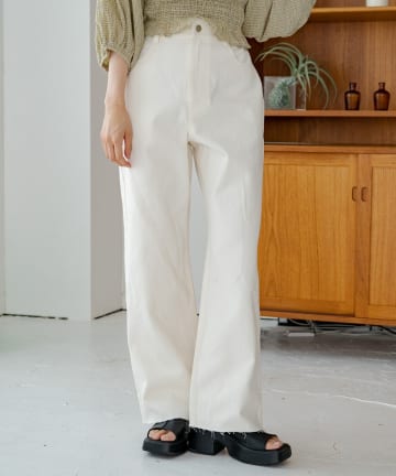 OUTLET(アウトレット) 【Kastane】ハイウエストストレートデニムパンツ