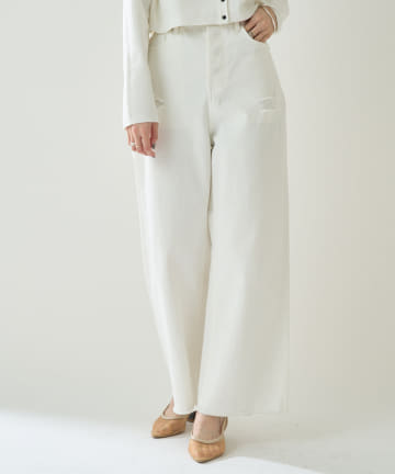 OUTLET(アウトレット) 【mystic】クラッシュワイドデニム