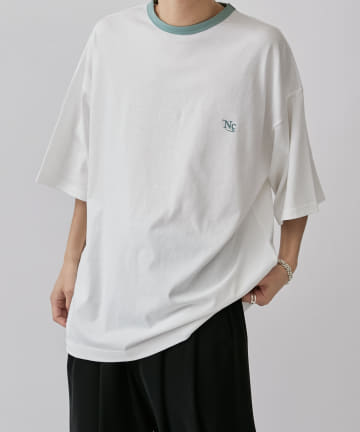 Lui's(ルイス) 【Neucon / ニューコン】23SS リンガー刺繍ルーズフィットTシャツ