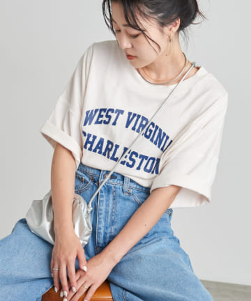 CIAOPANIC TYPY(チャオパニックティピー) USAコットン切り替えプリントTEE