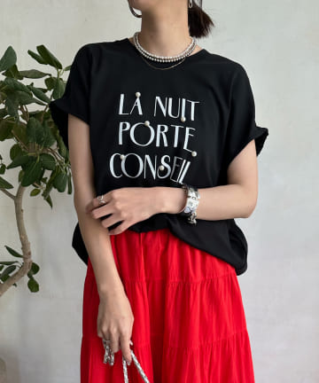 DOUDOU(ドゥドゥ) 【WEB限定】パールフロッキーロゴTEE