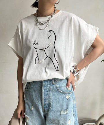 DOUDOU(ドゥドゥ) 【WEB限定】FaceフロッキーTEE