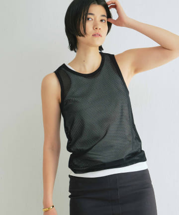 【La nature linge】メッシュタンクトップ