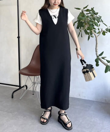 prose verse(プロズヴェール) メランジVネックワンピース