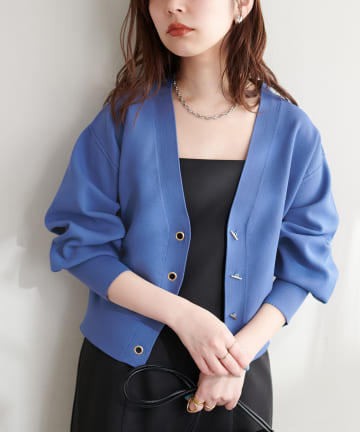 natural couture(ナチュラルクチュール) プチプラハトメバー釦おしゃれカーディガン