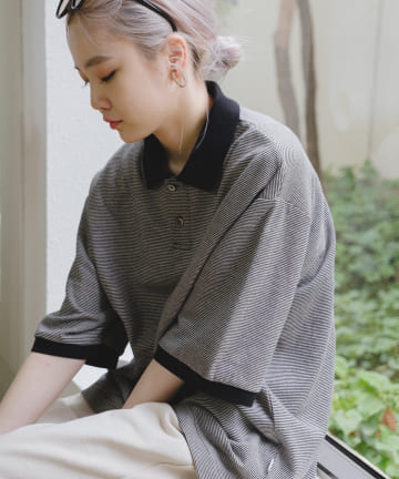 【WHIMSIC】MICRO BORDER POLO SHIRT