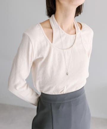 OUTLET(アウトレット) 【mystic】レイヤードリブトップス