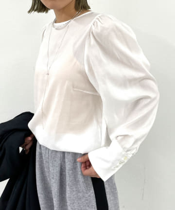 OUTLET(アウトレット) 【Omekashi】パフショルダーブラウス