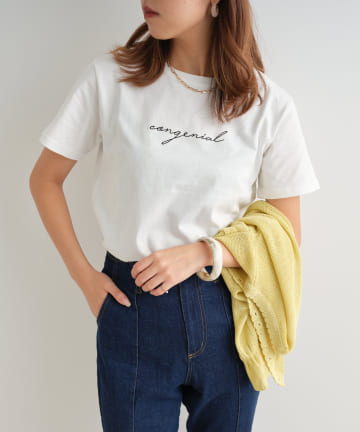 NICE CLAUP OUTLET(ナイスクラップ アウトレット) 【定番デザイン】カジュアルロゴ刺繍Tシャツ