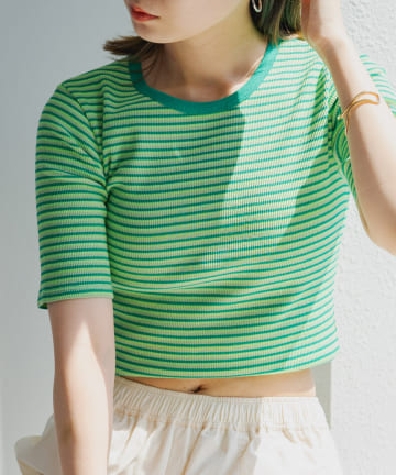 Kastane(カスタネ) 【WEB限定】ボーダーリンガーチビTee