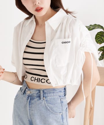 Chico(チコ) ドロストクロップド丈シャツ