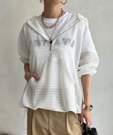 DOUDOU(ドゥドゥ) 【WEB限定】メッシュアノラックシャツ