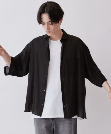 Lui's(ルイス) キュプラワイドショートスリーブシャツ (セットアップ対応）