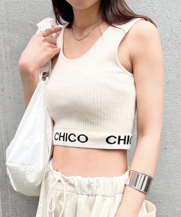 Chico(チコ) 裾ロゴUネックタンクトップ