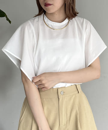 Thevon.(ゼヴォン) スクエアケープフリルブラウス