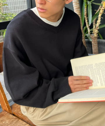 OUTLET(アウトレット) 【Ciaopanic】ハイゲージVネックニットプルオーバー