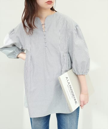 natural couture(ナチュラルクチュール) ふんわりタックチュニックブラウス