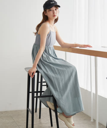 Kastane(カスタネ) 【サイズ展開あり】リブ切替キャミワンピース