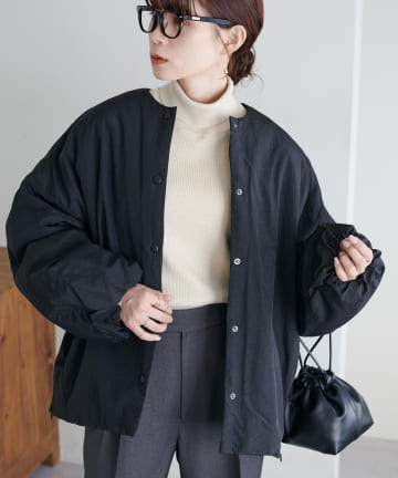 【リバイバル/WEB限定】ノーカラー中綿ジャケット